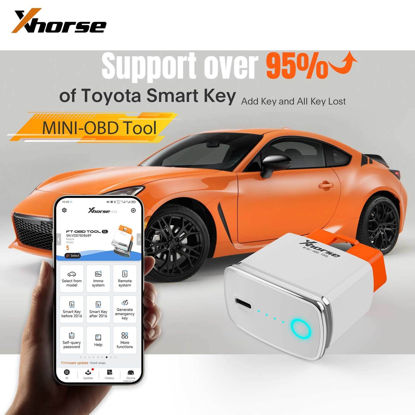 XDMOT0GL for MINI OBD Tool FT-OBD for Toyota for Smart Key Add Key  All Key Lost