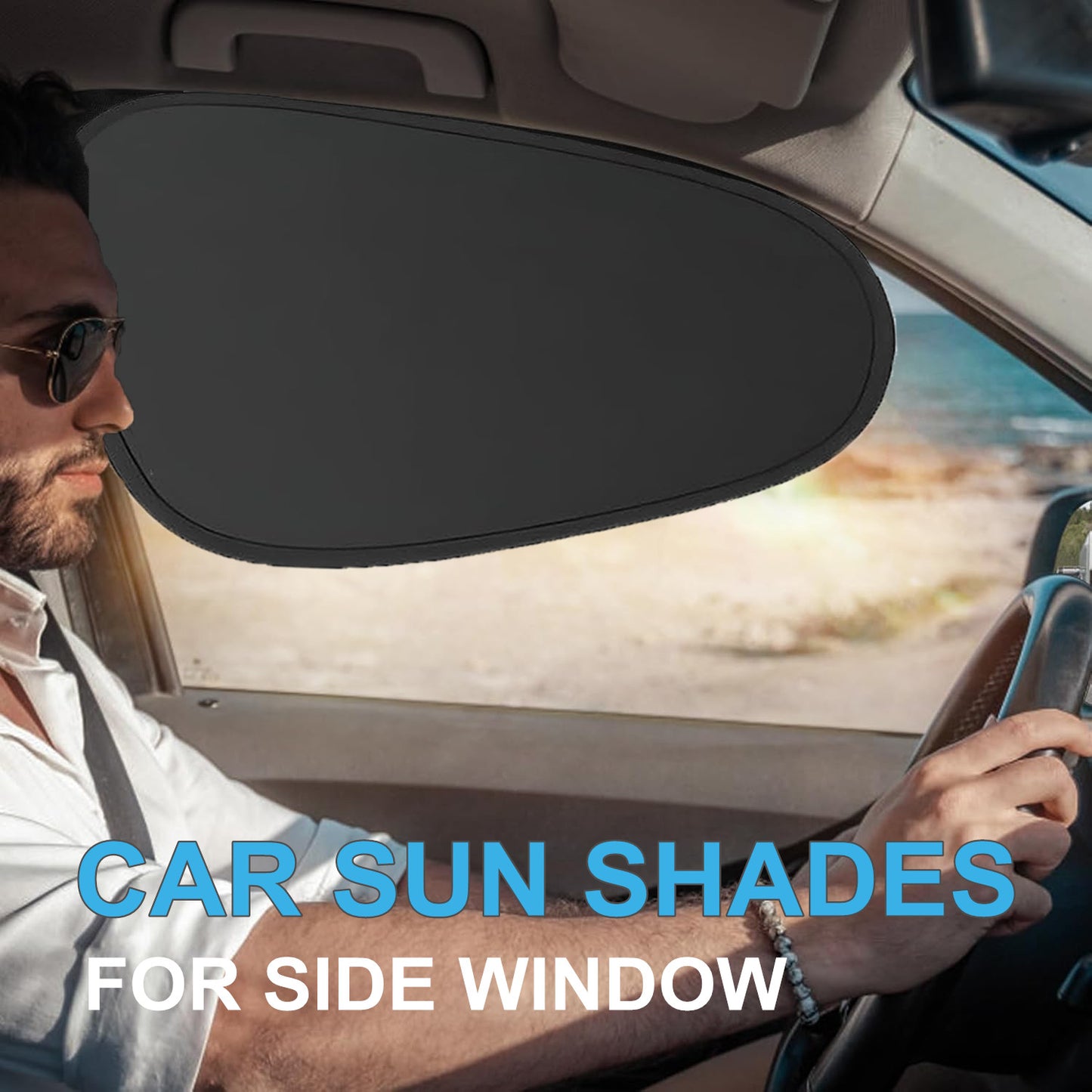 2Pcs Car Side Window Sun Shade Static Cling UV Blocker Visors Extender for Ford