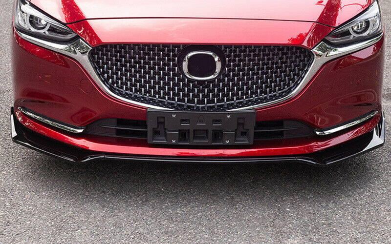 for Mazda 6 Atenza 2020-2021 Gloss Black Front Bumper Lip Spoiler Bodykit Refits