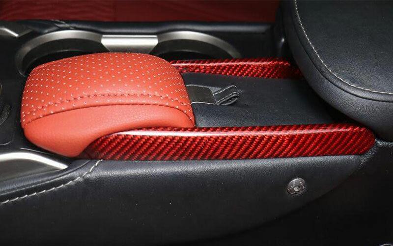 for Lexus NX200t 2015-2017 Red Real Carbon Fiber Central Console Armrest Cover