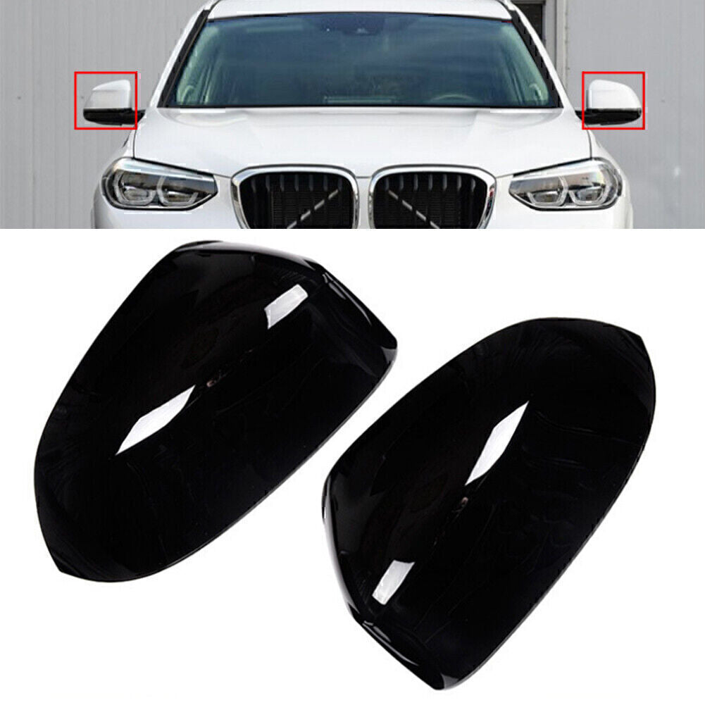 Rearview Rear View Mirror Cap Cover Fit for BMW X3 X4 G01 G02 2018-2022 Gloss Black