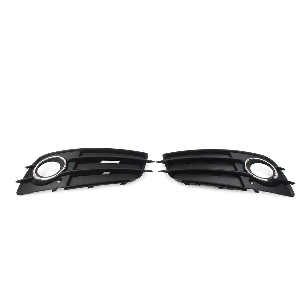 1 Pair Front Bumper Fog Light Grille Cover for Audi A4 B8 S4 2008-2012