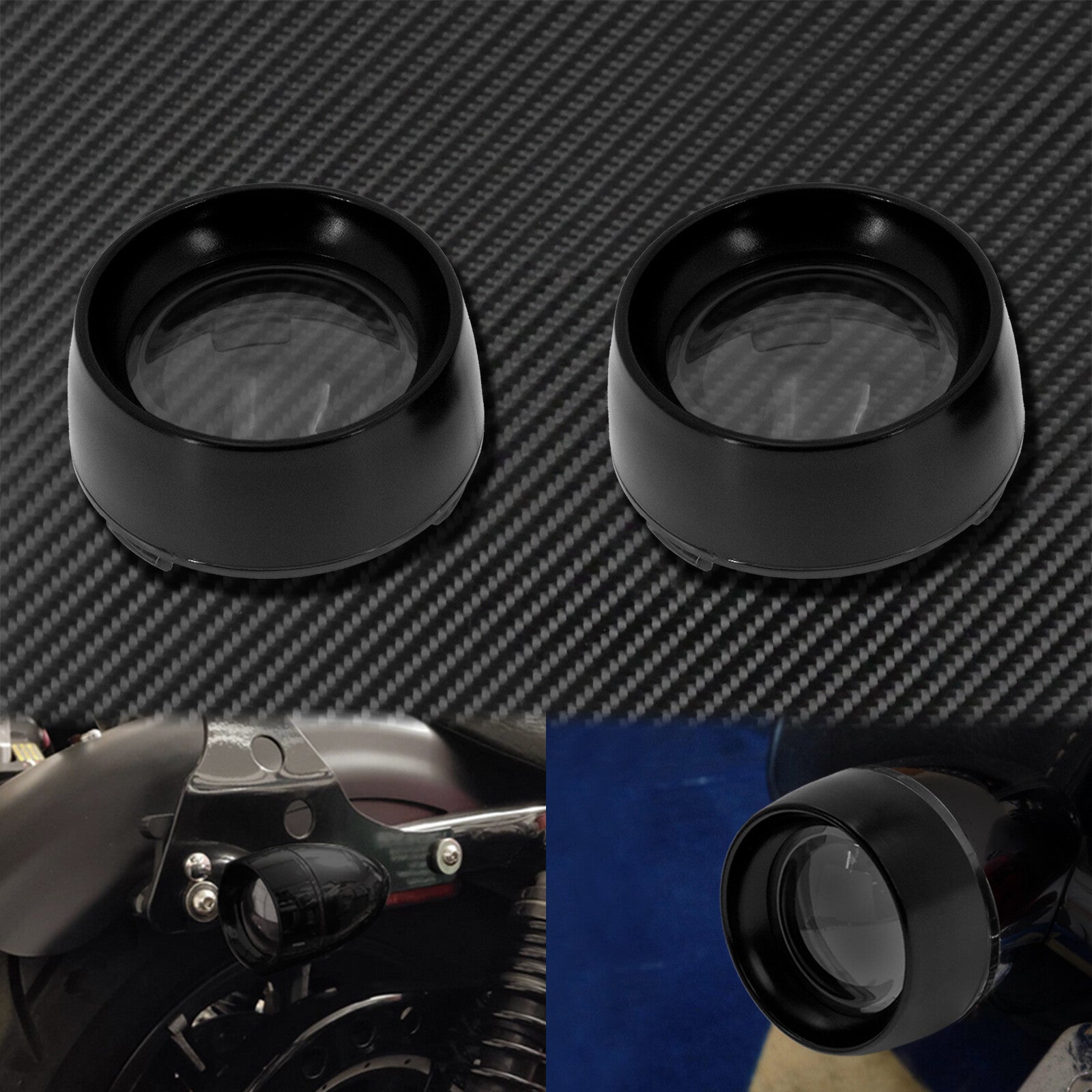 Gloss Gray Trim Ring Bullet Turn Signal Lens Cover Fit for Harley Softail Dyna