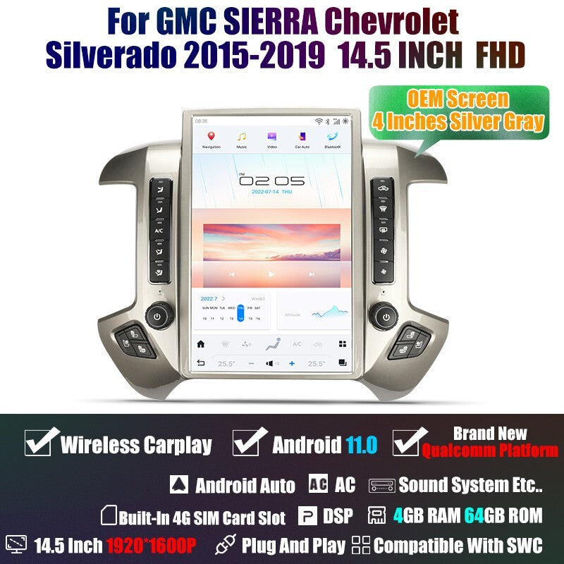 Android 11 for Tesla Radio for Chevrolet Silverado for Gmc for Sierra 2013-2019 Gps Screen