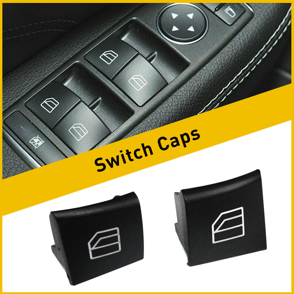 2PC Driver Window Switch Repair Button Cap for Mercedes ML GL R W164 W251 X164