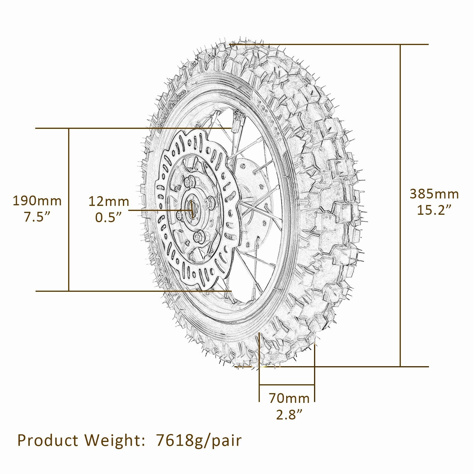 10-inch front and rear wheels, 2.50-10 + 3.00-10 tires, rims, for mini pit bike, CRF50 SSR Apollo