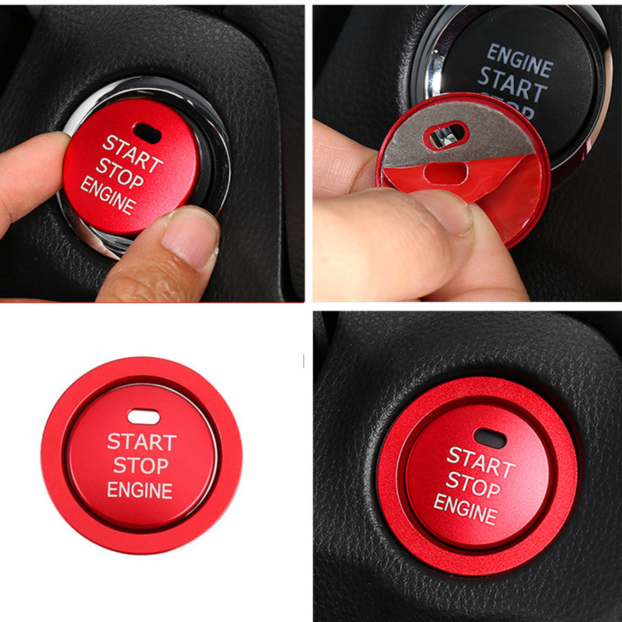 For 2018-2021 CHR C-HR for Toyota Red Alloy Engine Start Stop Push Button Cover Trim