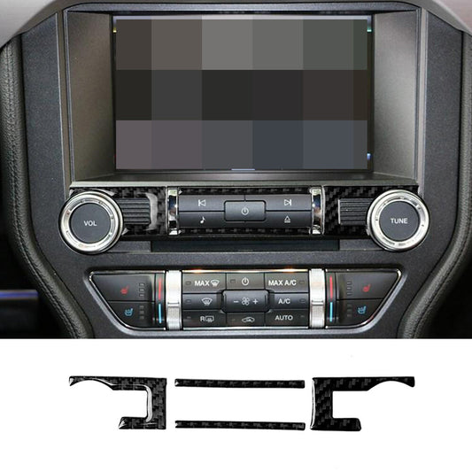 Soft Carbon Fiber Interior Center Console CD Panel Trim for Ford for Mustang 2015-22