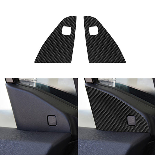 2X Carbon Fiber Front Door A-Pillar Below Trim for Honda Ridgeline 2017-2020