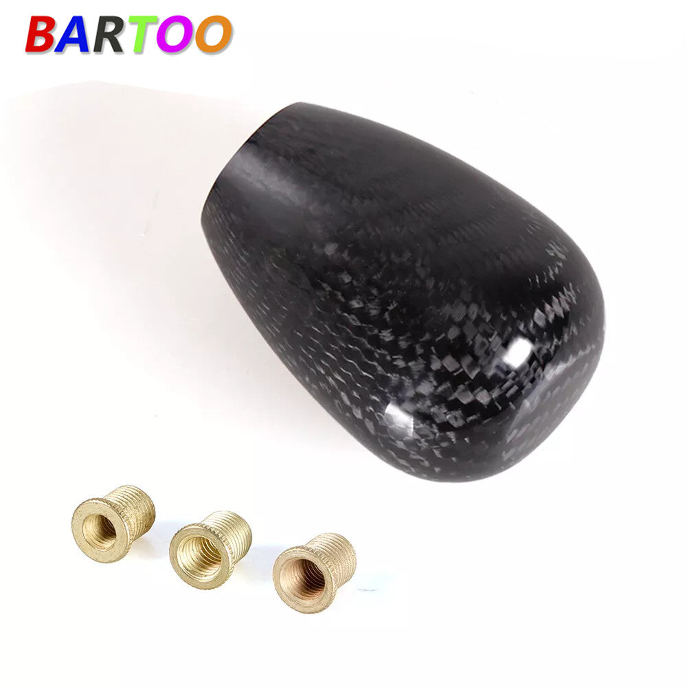 JDM Universal Black Carbon Fiber Automatic Car Gear Shift Knob Shifter 5 6 Speed