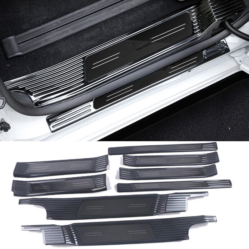 8Pcs Black Door Sill Scuff Plate Guard Molding Cover for Toyota for Sienna 2021-2023