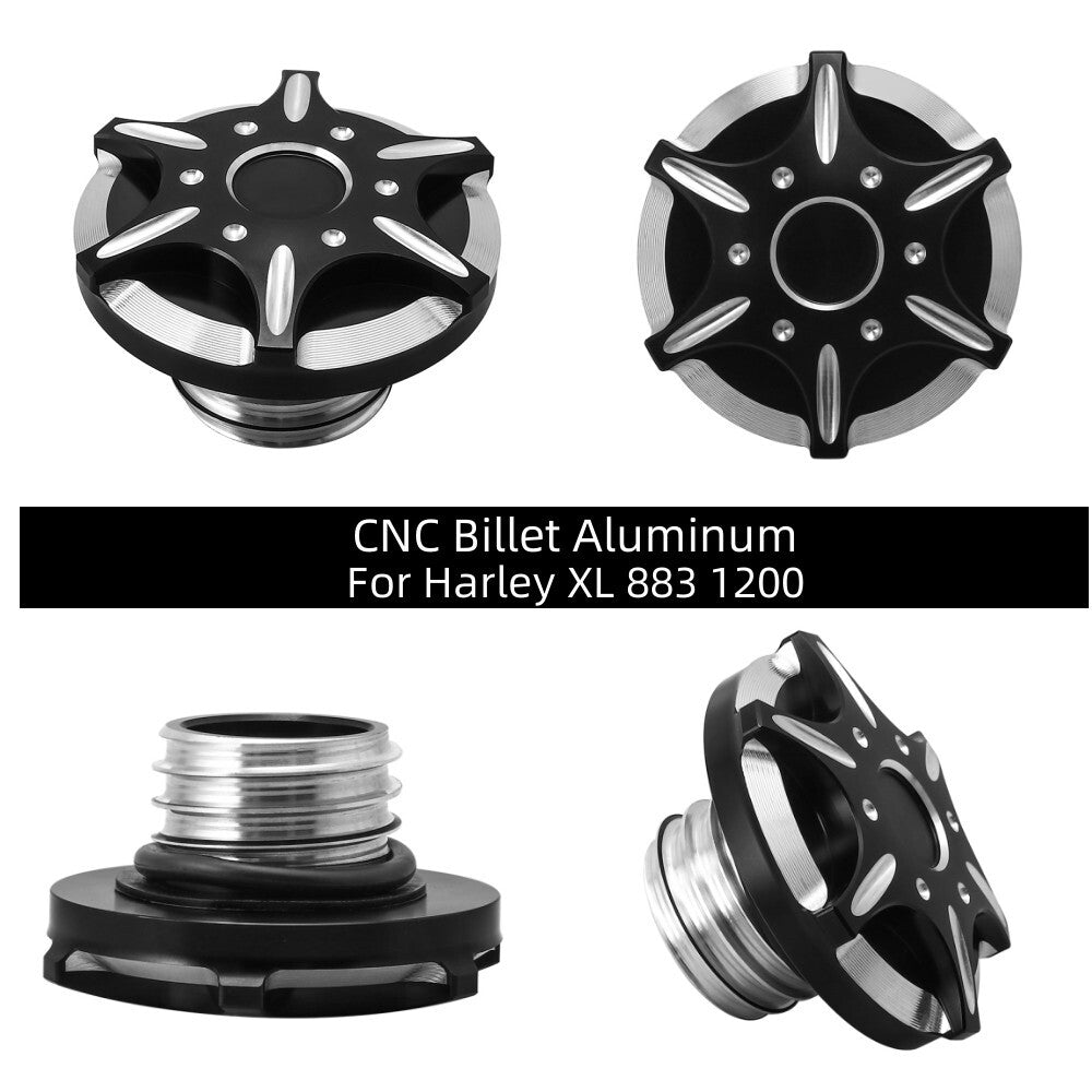 CNC Edge Cut Cross Fuel Gas Tank Oil Cap Cover Fit for Harley Sportster 1200 883