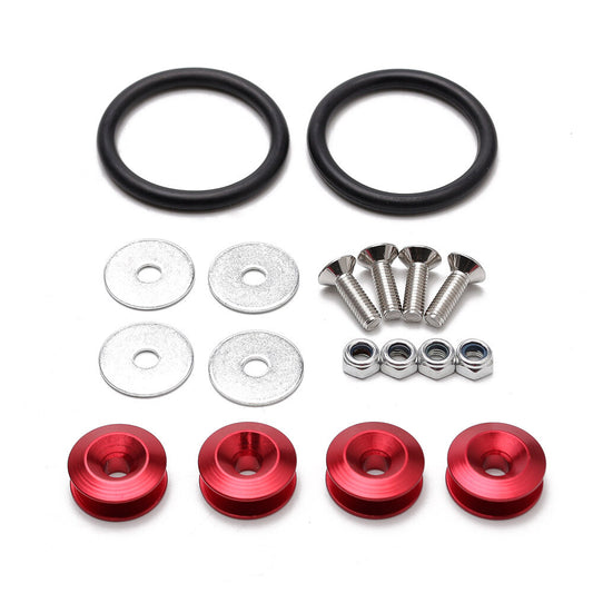 Red JDM Quick Release Fasteners Car Bumpers Trunk Fender Hatch Lids Kit