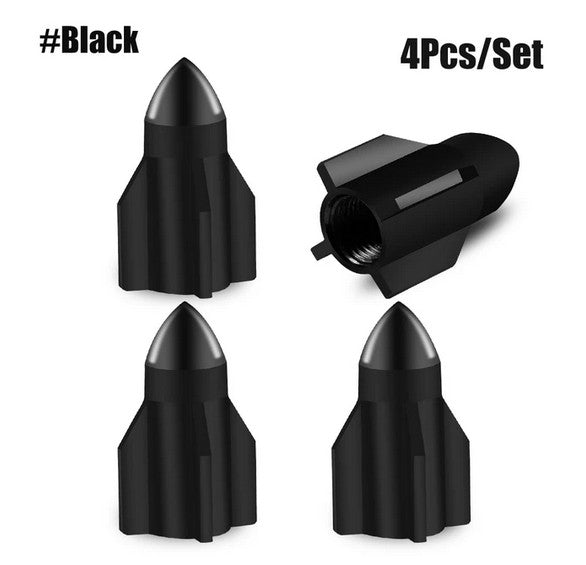 4-piece car tire valve cover rod air dust cover dustproof red rocket for Volvo