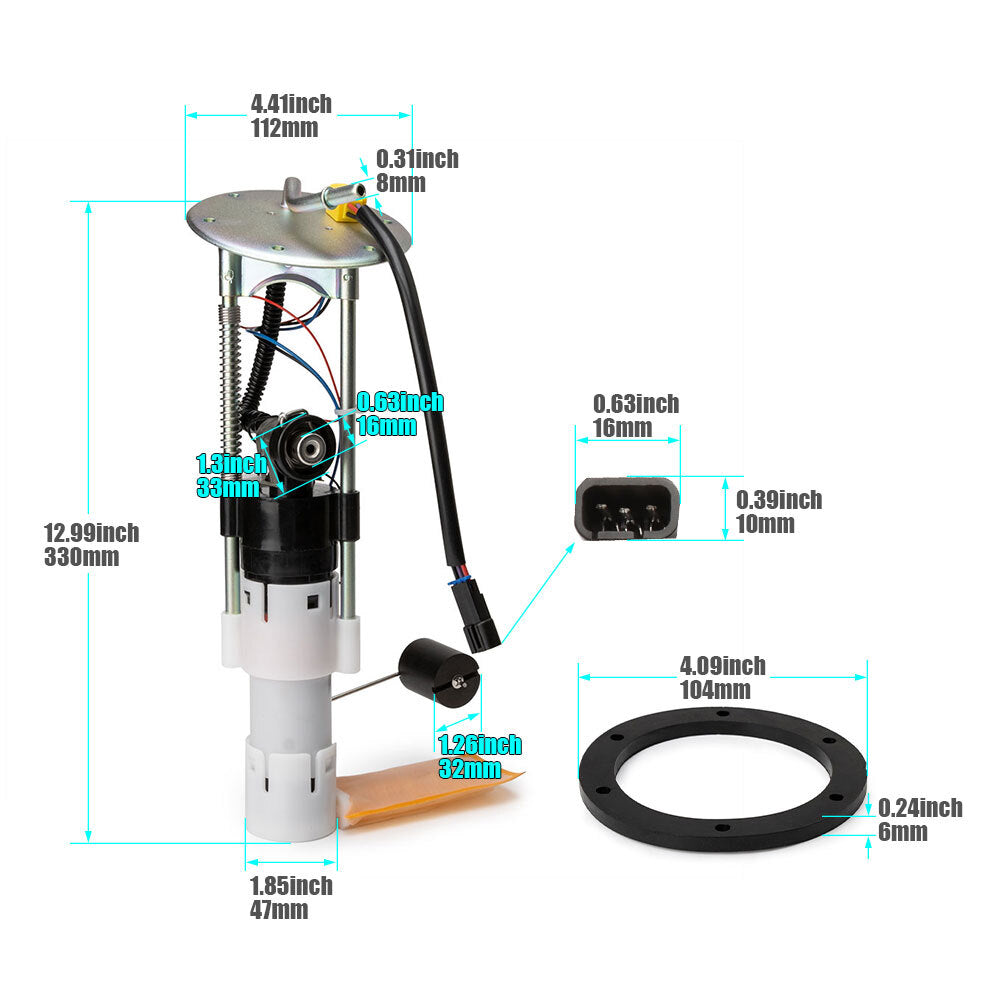 Fuel pump 22520437 is suitable for Polaris Sportsman 500 and EFI Sportsman 800 (2005-2007). Model number 47 - 1041