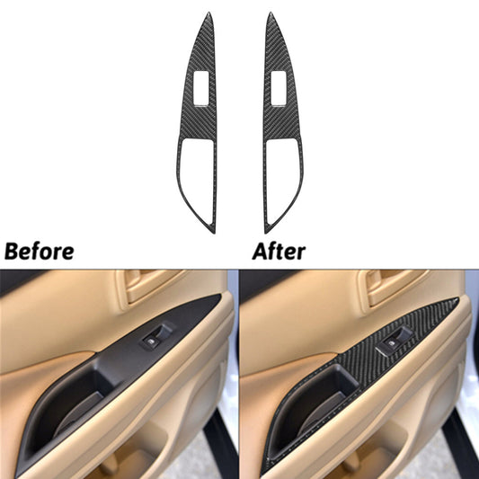 Carbon Fiber Rear Door Switch Cover Trim for Mitsubishi Outlander 2014-2016
