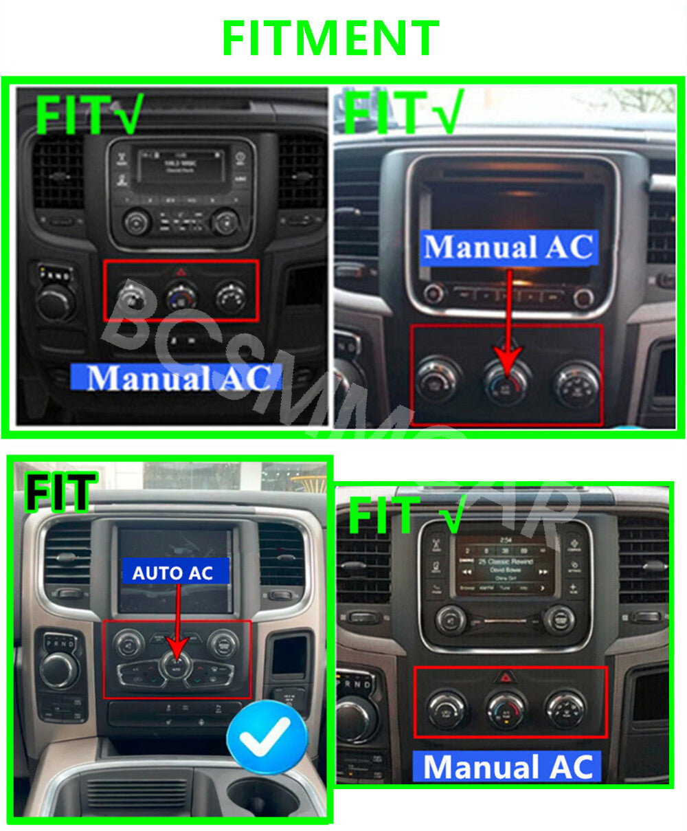 Android 13 For Carplay Stereo Radio Fit For 2013-2019 for Dodge for Ram 1500 2500 3500