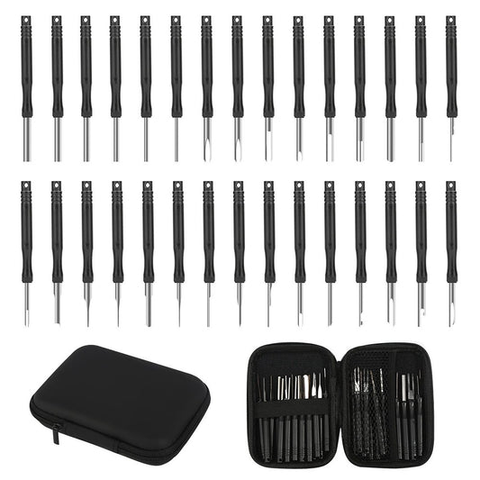 30PS Car Cable Plug Removal Tool Pin Extractor Repair Remover Key Tools with Box