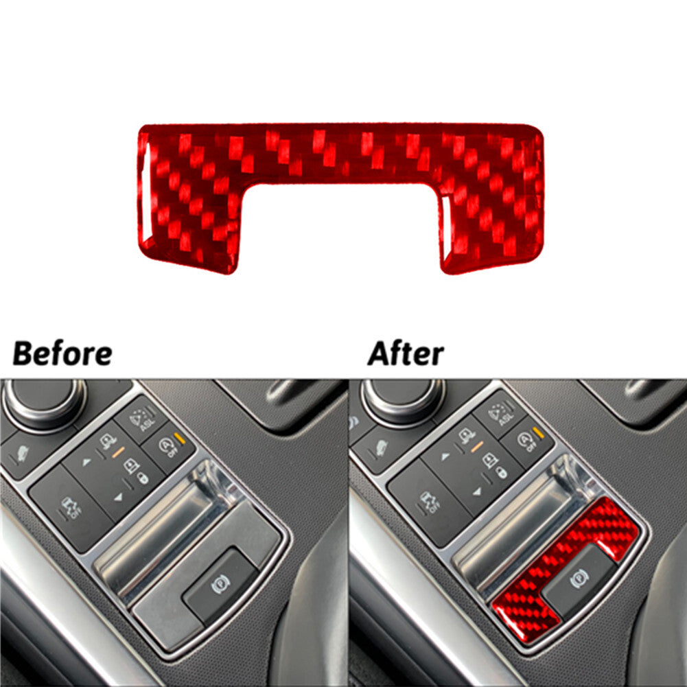 Red Carbon Fiber Parking Button Trim For Land for Range Rover Sport 2014-2017