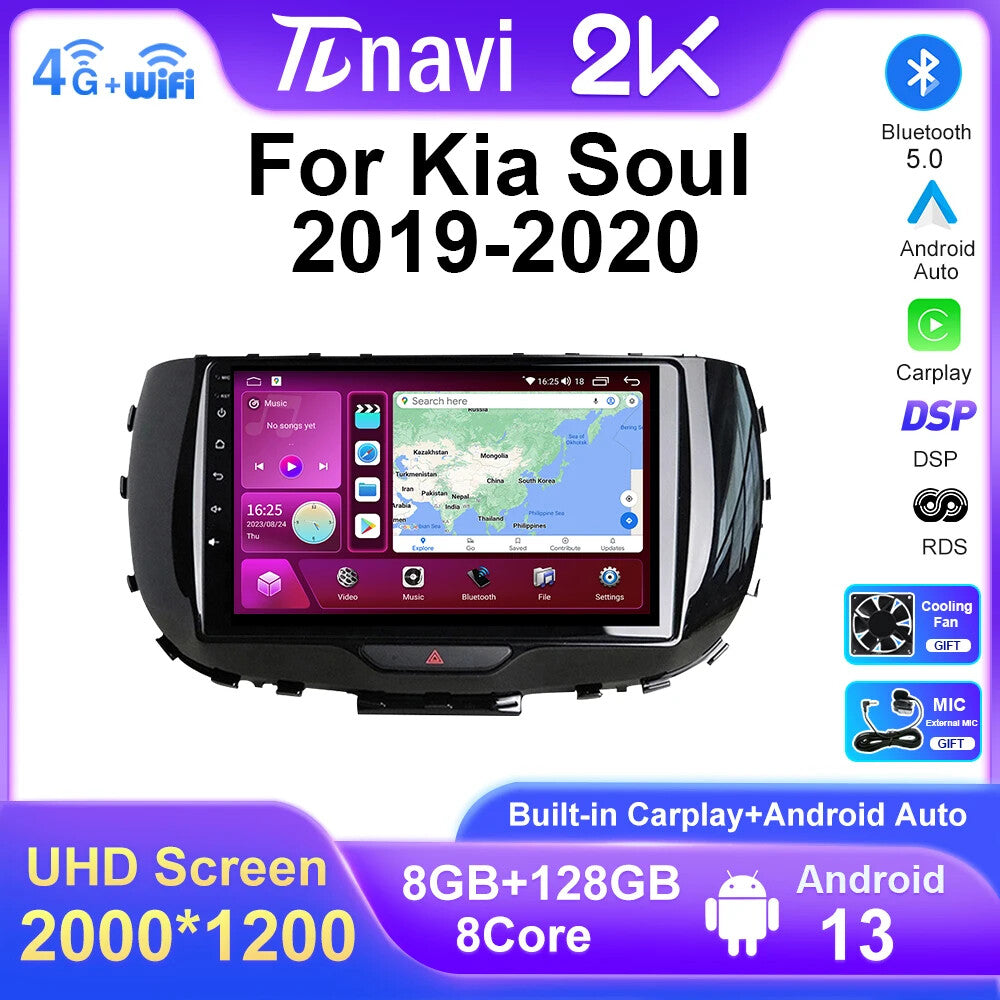 Android Auto Car Radio for Kia Soul SK3 2019-2020 GPS Multimedia CarPlay Player