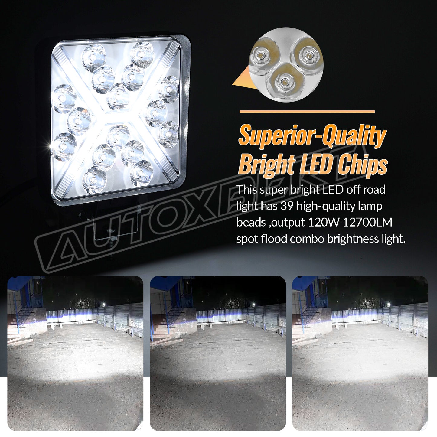 Pair 4 Inch Super Bright LED Work Light Bar Car Offroad Lights Car Reverse Light