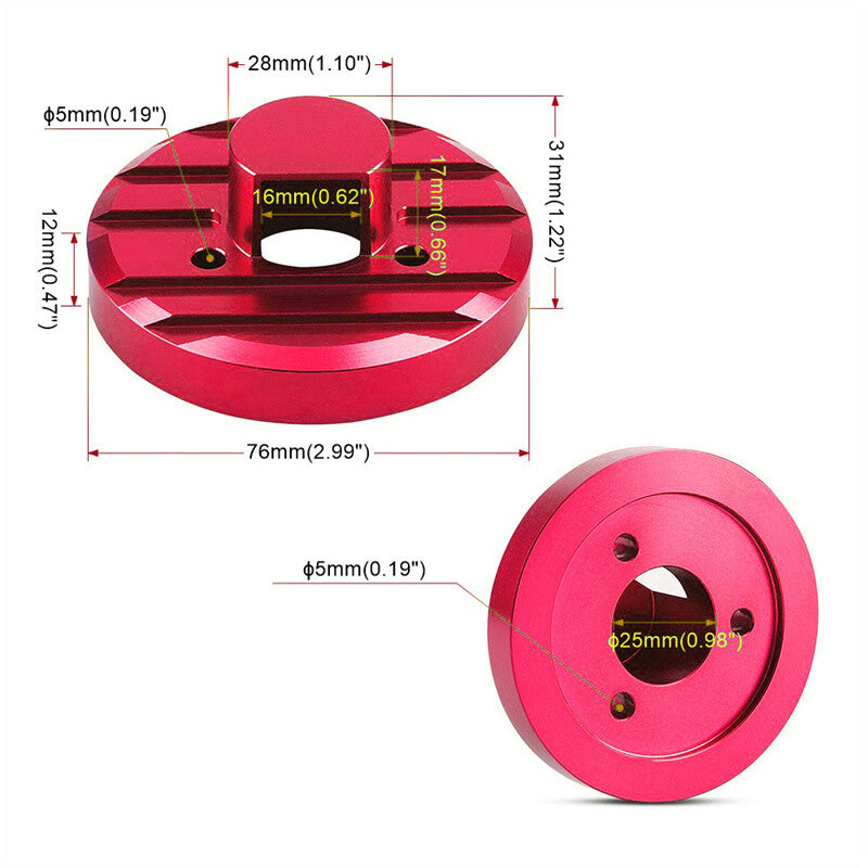 Red Aluminum Antenna Base Shell Cover Trim for 2007-2017 for Jeep for Wrangler JK JL