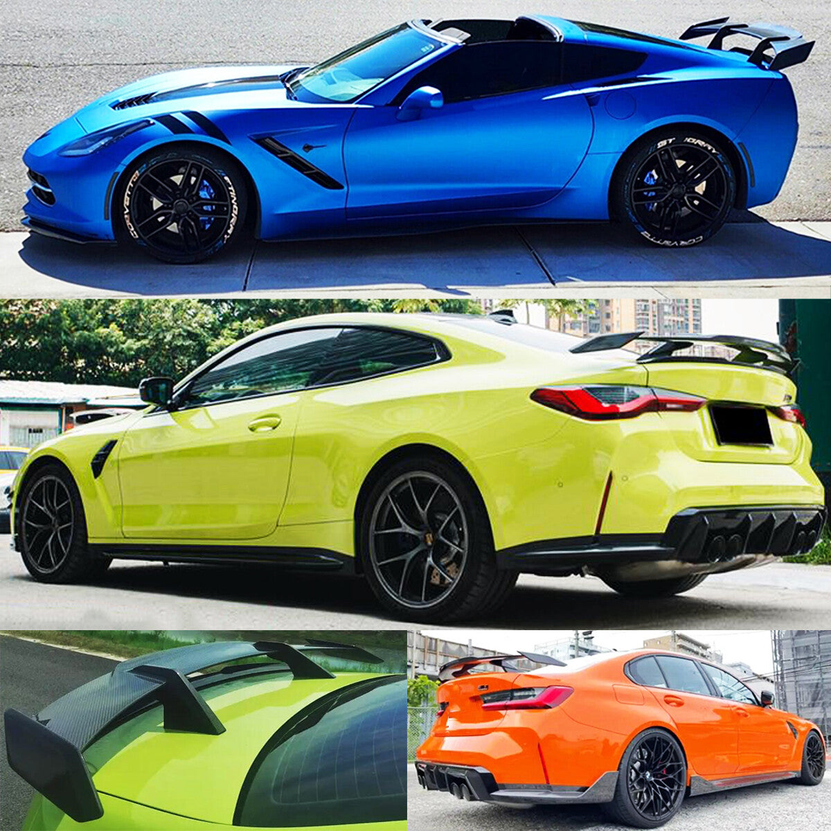 For 2016-2022 for Chevy Camaro ZL1 1LE Style Carbon Fiber Rear Trunk Spoiler Wing