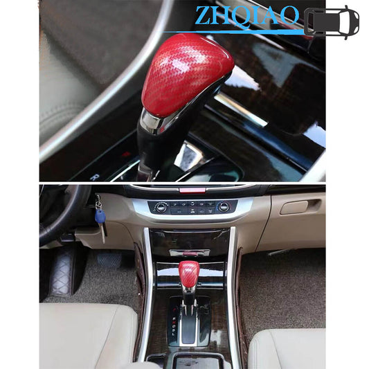 for Honda Accord 2013-2017 RED Carbon Fiber Color Gear Shift Knob Cover Trim