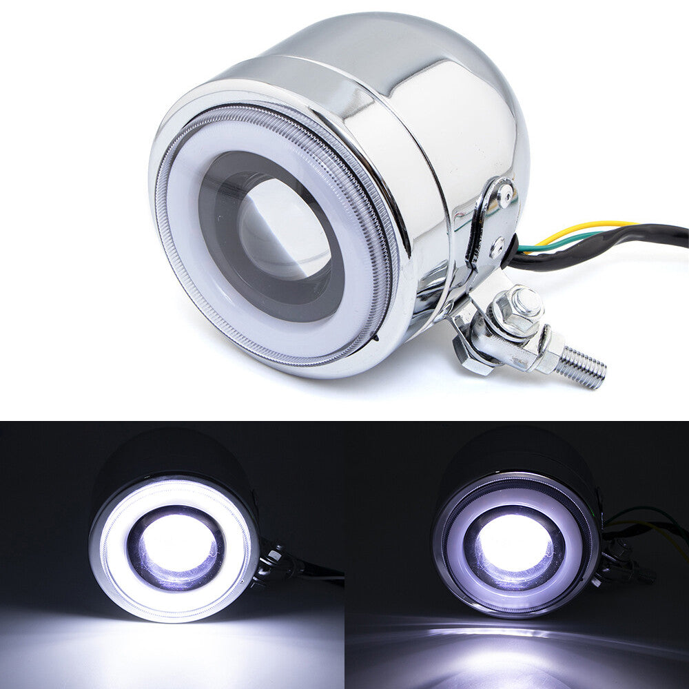 Motorcycle LED headlights, fog lights, angel eyes, Bobber Chopper racing lights