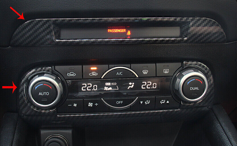 2P for Mazda CX-5 17-24 Carbon Fiber Center Console AC Switch Control Panel Trim