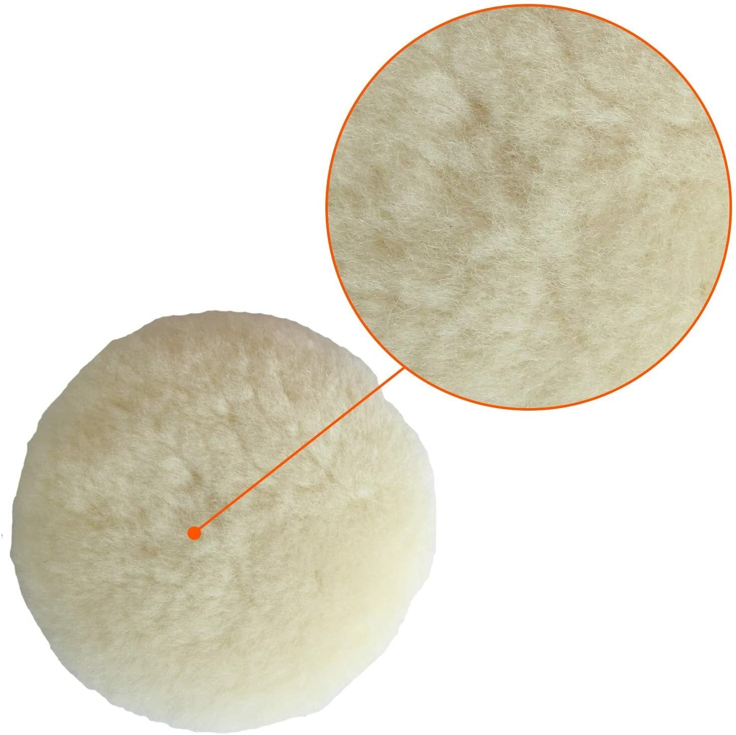 Polishing Pad Kit, 7-inch 100% Wool Hook and Loop Handle for Cutting, etc.