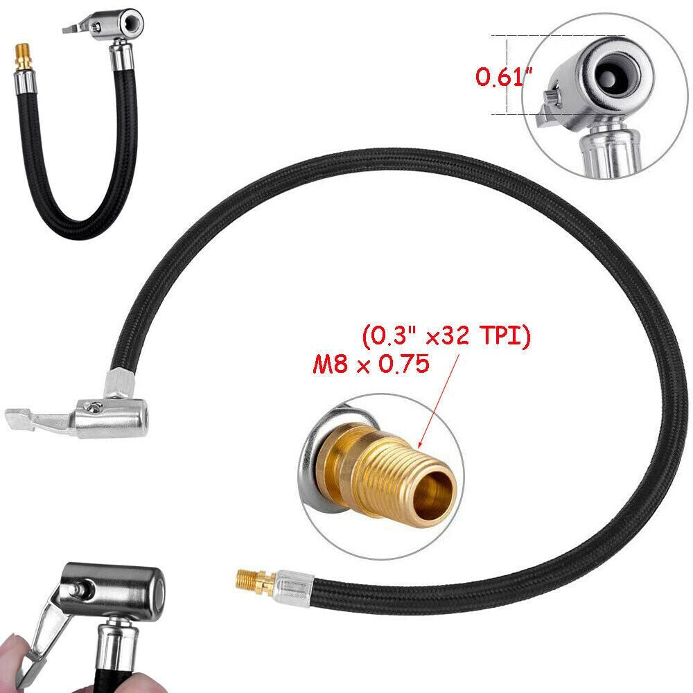 60cm Car Tire Valve Connect Pipe Chuck Inflator Air Pump Extension Adapter Part