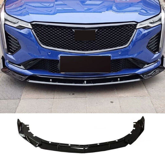 for Cadillac CT4 CT4-V 2020-2023 Glossy Black Front Bumper Lip Spoiler Guard 3x