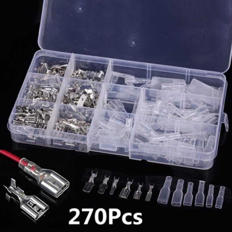270PCS Car Insulated Male Female Wire Connector Electrical Wire Crimp Terminals