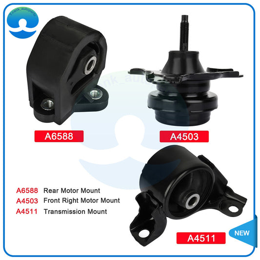 2Pcs Motor Mounts  1Pc Transmission Mount Kit for 2003-2005 for Honda for Civic FM020