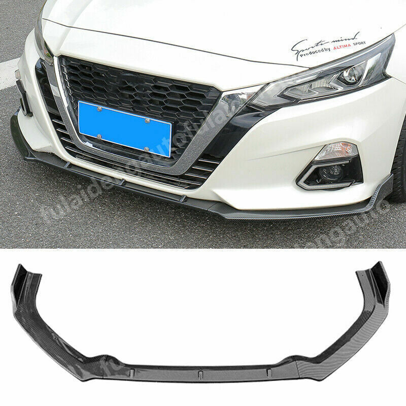 for Nissan Teana Altima 2019-22 Carbon Look Front Bumper Lip Diffuser Guard Trim
