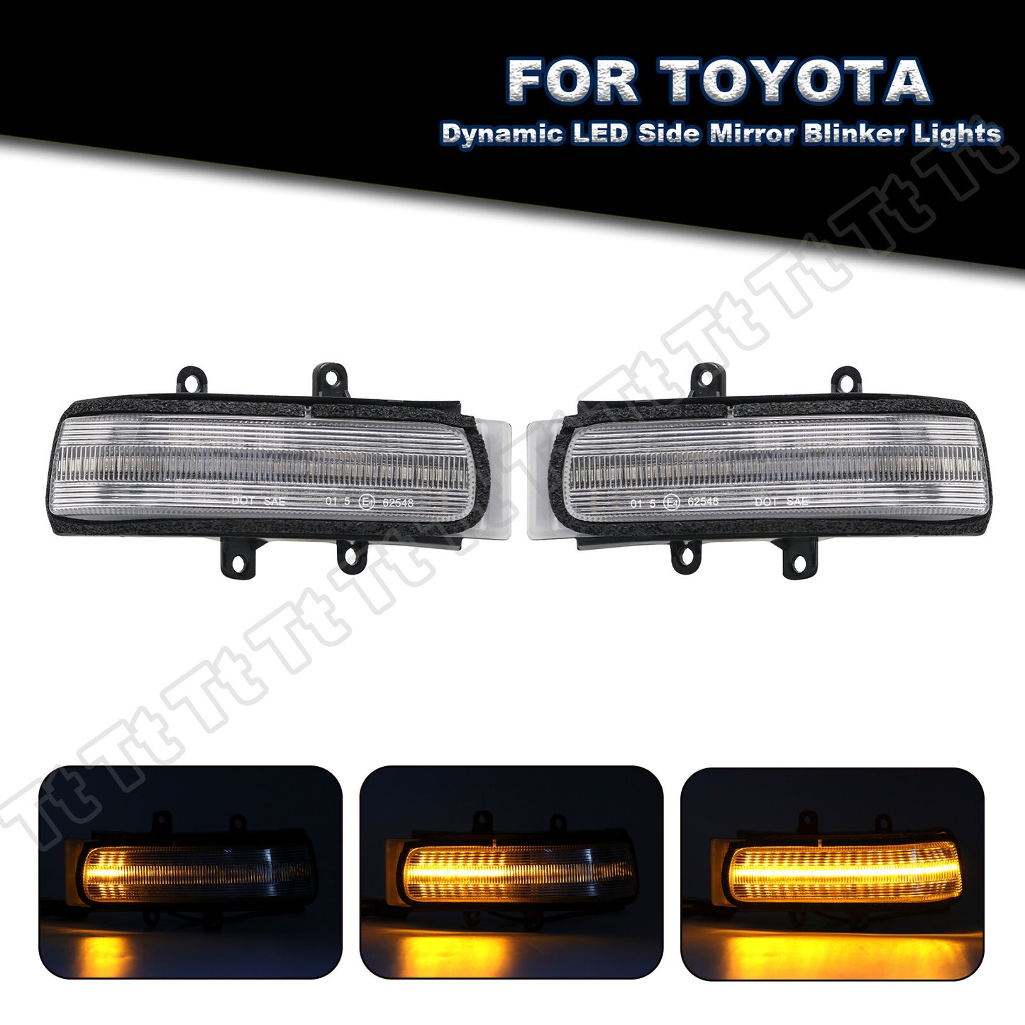 Dynamic LED side mirror turn signals are suitable for Toyota RAV4 4Runner for Sienna Tacoma