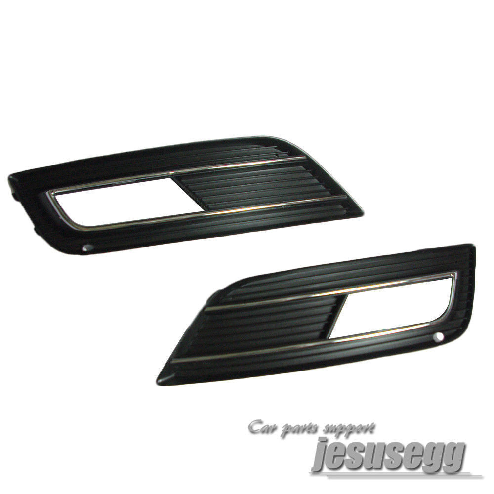 Pair LR Side Front Lower Bumper Fog LIght Lamp Grill Cover for Audi A4 B9 2013+