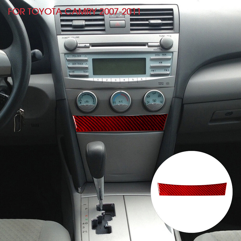 Red Carbon Fiber Manual Climate Control Lower Cover for Toyota for Camry 2007-2011