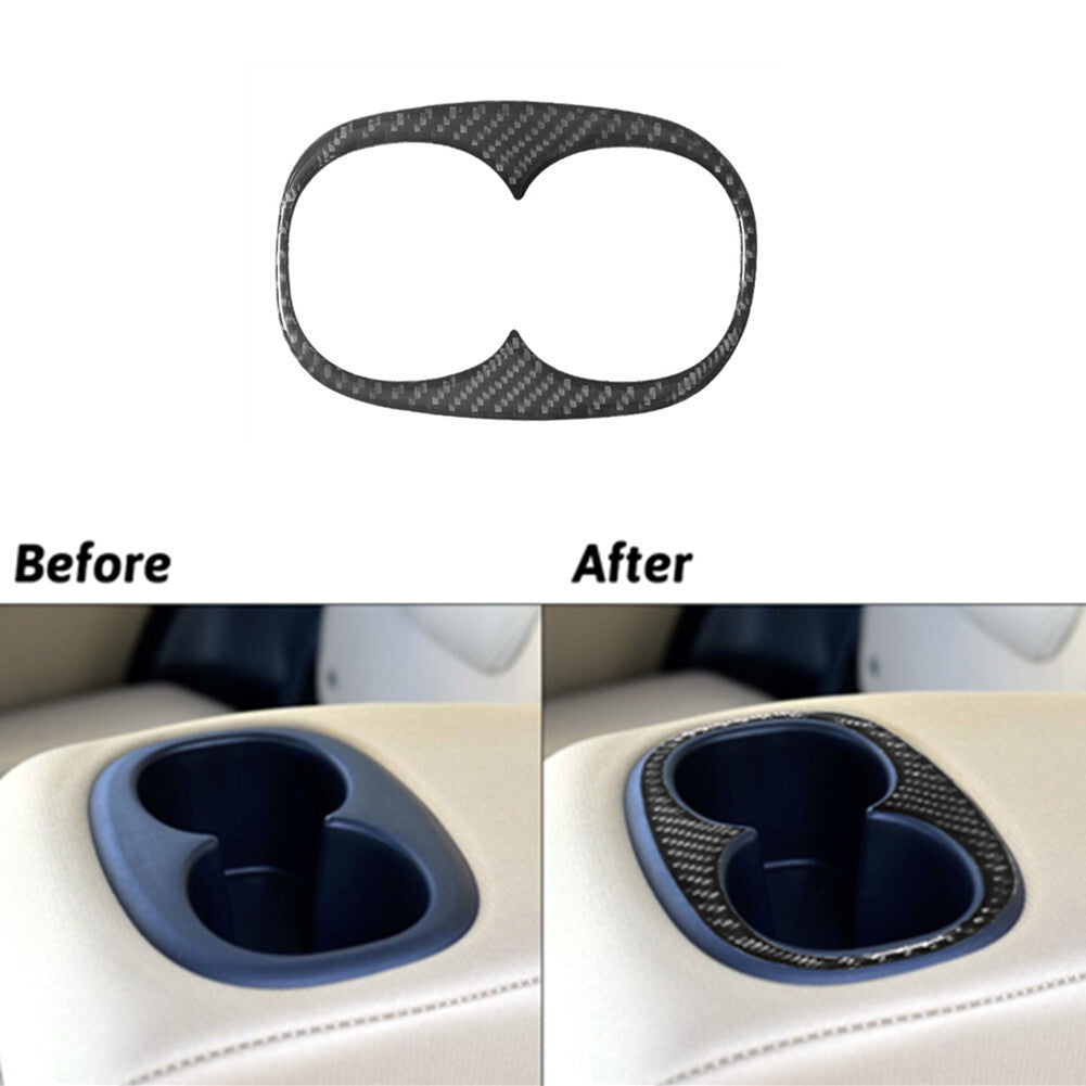 Carbon Fiber Rear Armrest Cupholder Trim for Mitsubishi Outlander 2014-2016