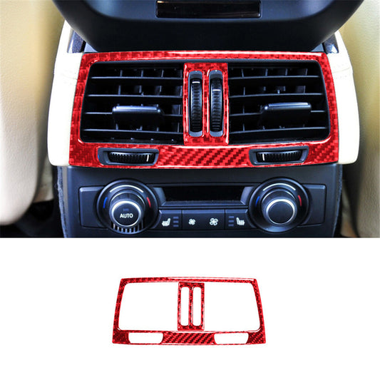 Red Carbon Fiber Rear Vent Outlet Frame Cover for BMW X5 E70 X6 E71 2008-2013 A