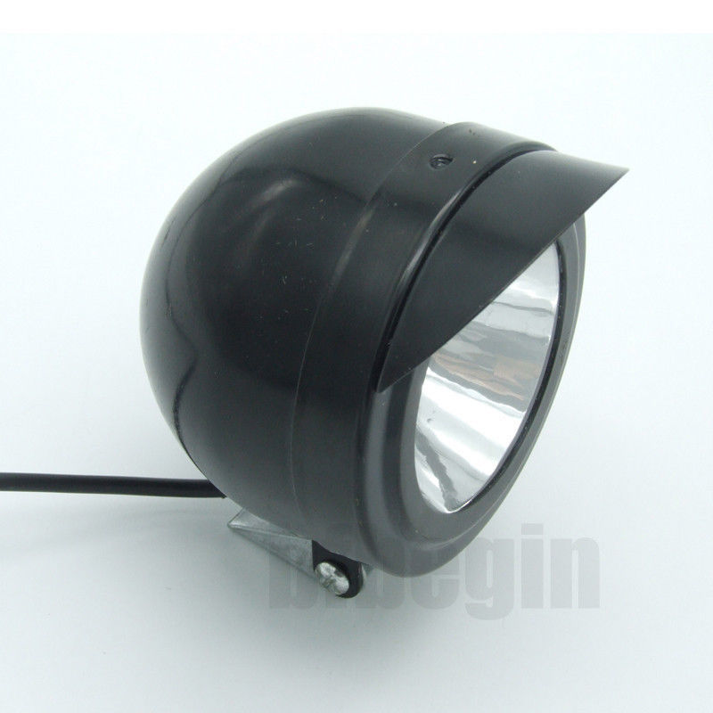 Black for mini LED headlight for motorcycles and bicycles, 12V 5W, 60mm, suitable for scooters and all-terrain vehicles.