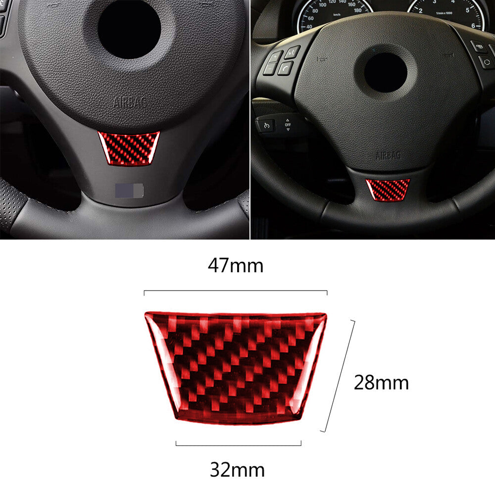 for BMW 3 Series E90 E92 2005-12 Red Carbon Fiber Interior Steering Wheel Cover
