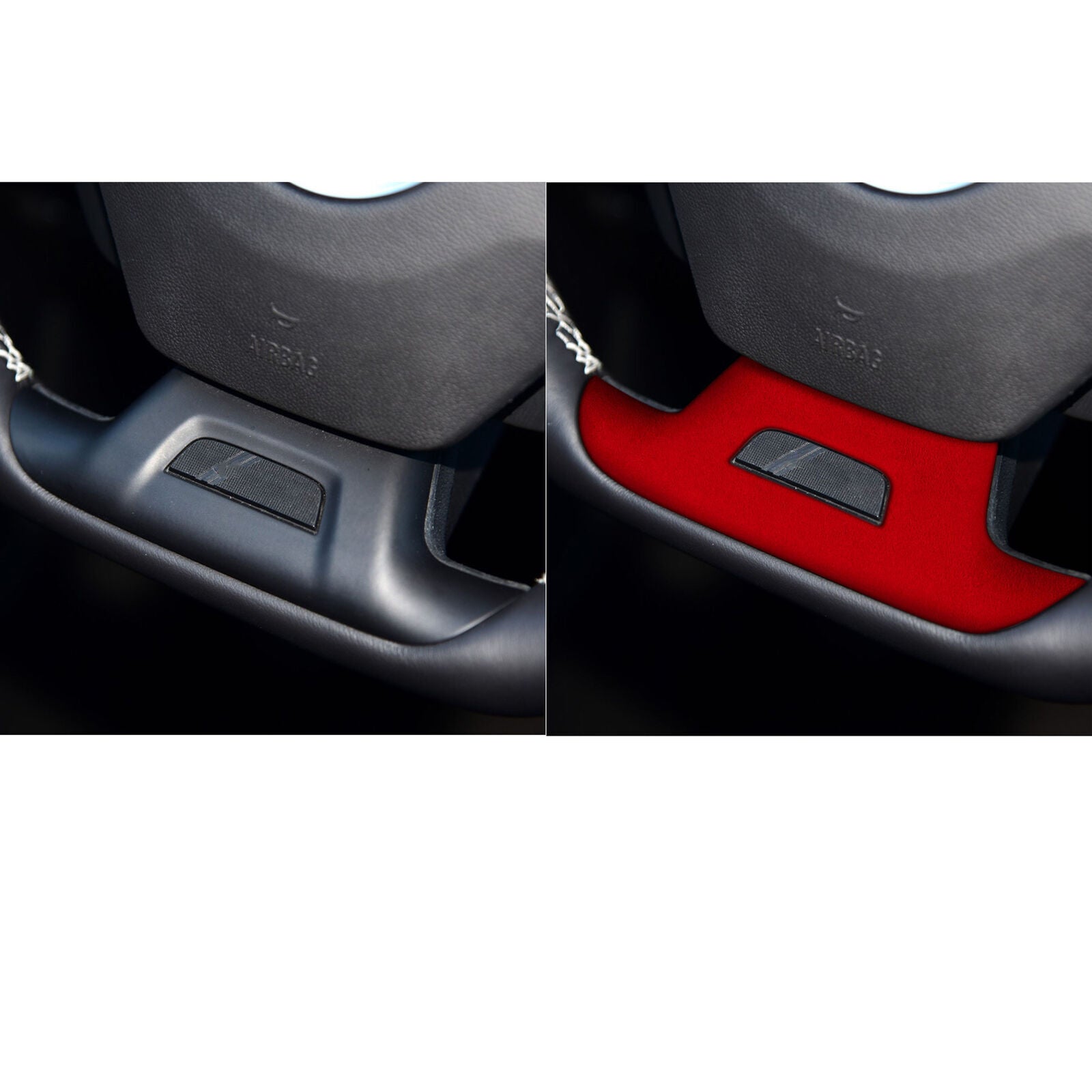 Steering Wheel U Type Cover Trim 1PCS Fit for Chevrolet Camaro 2016-20 Red Suede