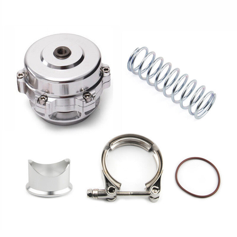 Universal 50mm Silver Blow Off Valve BOV + V-band Clamp Aluminum Flange Spring