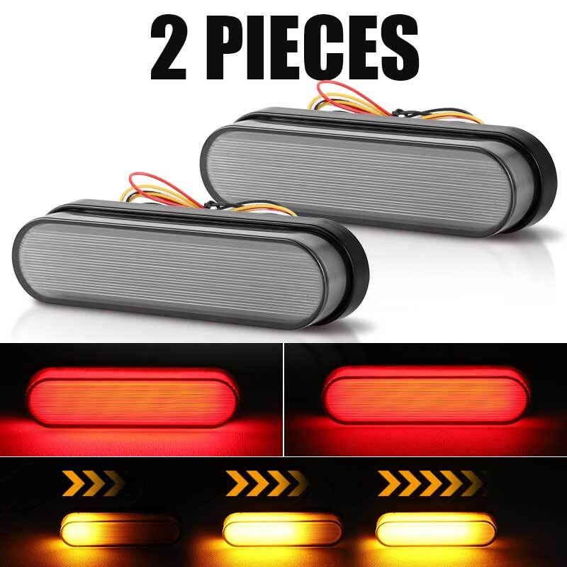 2X LED Sequantial Turn Signal Rear Tail Brake Marker Lamp Running Light Truck