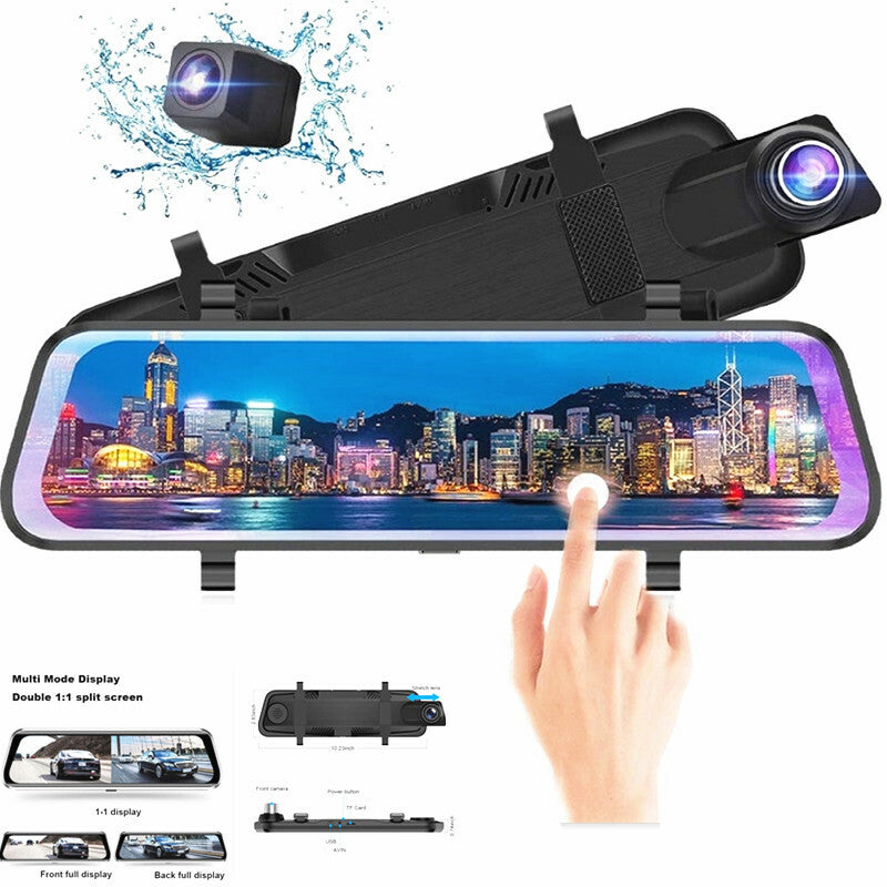 Car 10 DVR Dash Camera Video Stream Media Recorder Rearview Mirror Back Camera