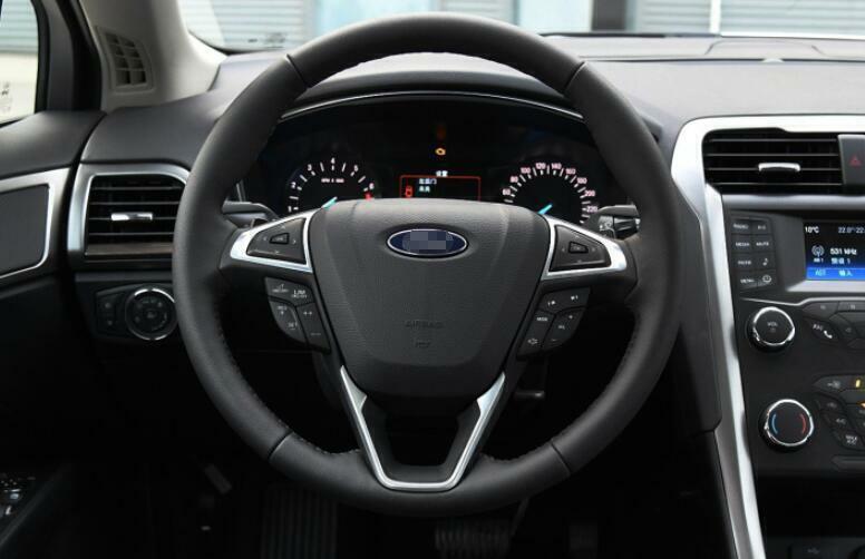 for Ford Mondeo Fusion 2013-2020 Black Titanium Steering Wheel Decor Cover Trim