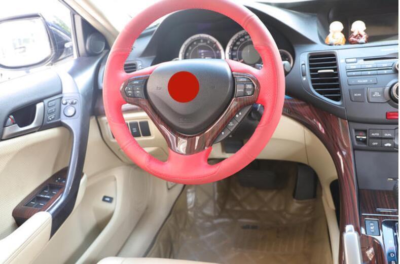 Peach Wood Grain ABS Steering Wheel Strip Cover Trim 1pcs for Acura TSX 2009-14