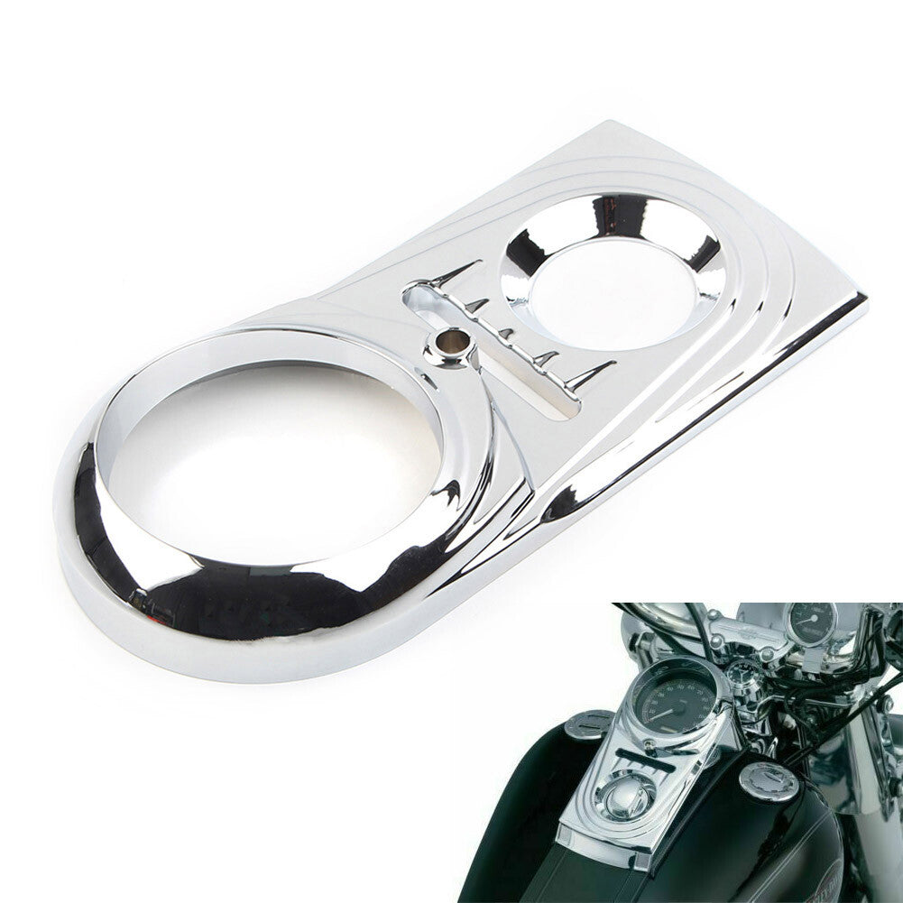 Dash Panel Insert Cover Cap Fit for Harley Softail FLSTC Street Glide Silver